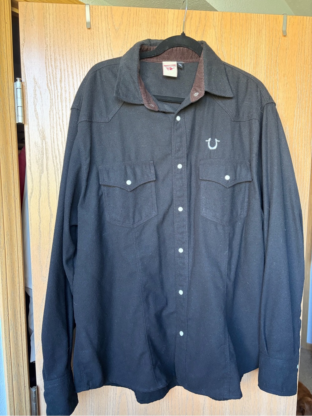 Men’s True Religion Black Shacket Western Shirt XXL